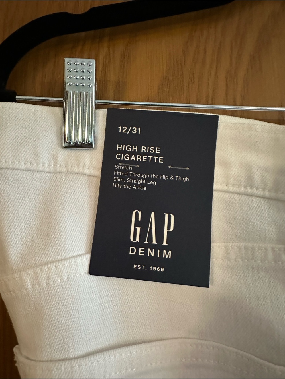 GAP High Rise Cigarette Jeans - white